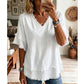 🌸 Elegante Dames Top met V-hals – Luchtige Stof & Comfortabele Losse Pasvorm ✨