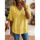 🌸 Elegante Dames Top met V-hals – Luchtige Stof & Comfortabele Losse Pasvorm ✨