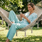 ✈️ Comfortabele Zomer Set Voor Dames – Luchtige Print Top Met Wijde Broek Voor Vakantie En Dagelijks Gebruik