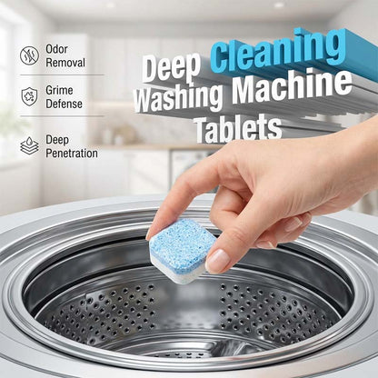 💊 Bruistabletten die kalk oplossen en bacteriën doden – wasmachine blijft als nieuw.