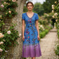 🌸2026 HOT SALE🔥-50%✨ Vintage Maxi Jurk 👗 Elegante V-hals & uniek kleurverloop