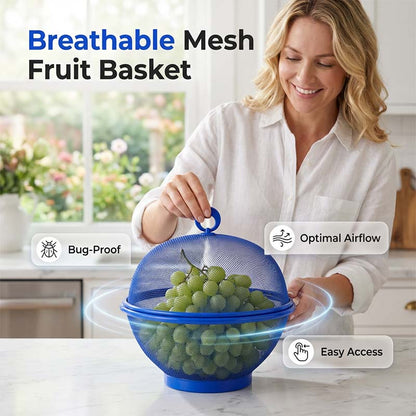🍎 50% KORTING – Fruitwasmand met Deksel | Wassen, Uitlekken & Vers Bewaren in Eén | Roestvrij Staalgaas