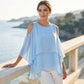 🌸 Elegante Chiffon Top – Losvallende Poncho Pasvorm & Luchtig Draagcomfort