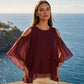 🌸 Elegante Chiffon Top – Losvallende Poncho Pasvorm & Luchtig Draagcomfort