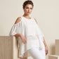 🌸 Elegante Chiffon Top – Losvallende Poncho Pasvorm & Luchtig Draagcomfort