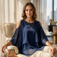 🌸 Elegante Chiffon Top – Losvallende Poncho Pasvorm & Luchtig Draagcomfort