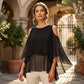 🌸 Elegante Chiffon Top – Losvallende Poncho Pasvorm & Luchtig Draagcomfort