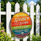 🌈 Vrolijk Regenboog Tuinbord – Kleurrijke Decoratie voor Tuin & Terras 🌿