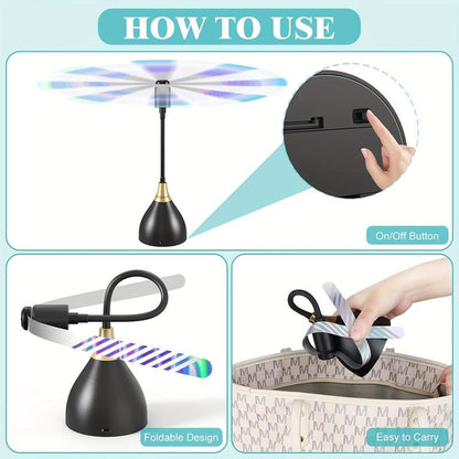 🌀 50% KORTING ✨ Slimme Vliegenverjager Ventilator – USB & Batterij | Stil, Draagbaar en Ideaal voor Keuken, Terras & Buiten 🏡