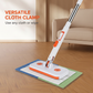 🧹 Handsfree Platte Mop met Clipsysteem – Schoonmaken Zonder Steeds te Bukken | Dun Ontwerp, Stevige Clip & Makkelijk in Gebruik ✨