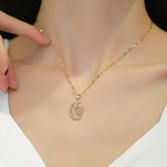 🌙Hot Sale 63% korting🌟Moon Heart Necklace✨️