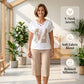 ✨ Casual 2-Delige Dames Set – V-Hals T-Shirt Met Cropped Broek | Comfortabel & Stijlvol
