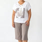 ✨ Casual 2-Delige Dames Set – V-Hals T-Shirt Met Cropped Broek | Comfortabel & Stijlvol
