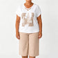 ✨ Casual 2-Delige Dames Set – V-Hals T-Shirt Met Cropped Broek | Comfortabel & Stijlvol