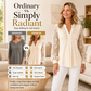 🌸 Elegante Dames Top Met V-Hals & Kanten Details – Comfortabele Lange Mouwen