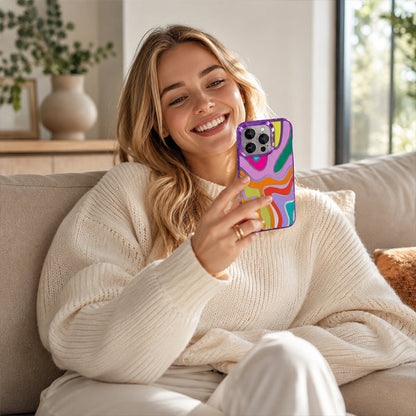 💥 TIJDELIJK 50% KORTING! 🌈 Regenboog Gradient Hardcase – Slank, Schokbestendig & Trendy