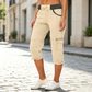 👖 Dames Cargo Capri Broek met Hoge Taille – Comfortabele Pasvorm, Praktische Zakken & Casual Stijl ✨