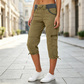 👖 Dames Cargo Capri Broek met Hoge Taille – Comfortabele Pasvorm, Praktische Zakken & Casual Stijl ✨