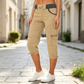 👖 Dames Cargo Capri Broek met Hoge Taille – Comfortabele Pasvorm, Praktische Zakken & Casual Stijl ✨