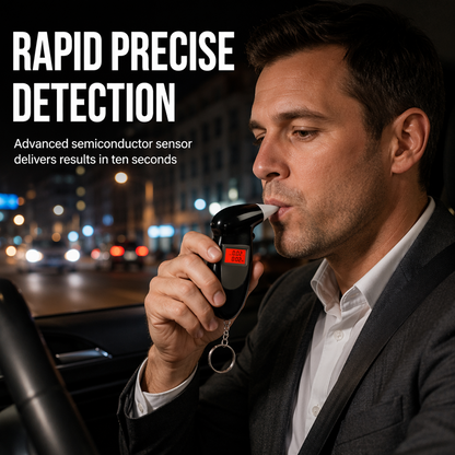 🔥 Alcoholtester Voor Auto – Snelle Meting, Zeer Gevoelige Sensor & Compact Formaat Voor Onderweg 🚗