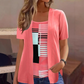 🌸 Dames Top met Tweedelig Effect – Modern Kleurblok Design, Luchtig & Makkelijk te Combineren