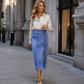 ✨ Vintage Denim Wikkelrok voor Dames – Verstelbare Zijstrik & Midi-Lengte | Comfortabel, Elegant & Makkelijk Te Combineren 👗