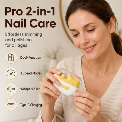 🔥2-in-1 Oplaadbare Elektrische Nagelknipper & Nagelvijl | Veilig Knippen en Glad Afwerken Zonder Gedoe ✨