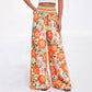 🌸 Damesbroek met Bloemenprint – Hoge Taille & Wijde Pijpen | Comfortabele Pasvorm voor Een Elegante Dagelijkse Look