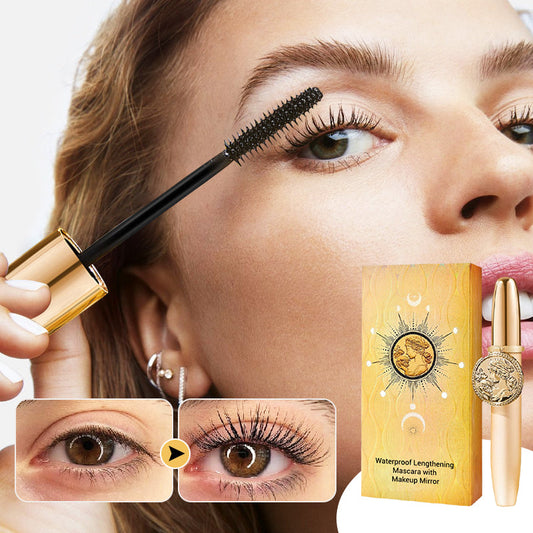 💖 Waterproof Verlengende Mascara met Ingebouwde Make-upspiegel – Langere Wimpers, Langhoudende Look & Makkelijk Bijwerken ✨