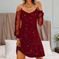 ✨👗 Elegante Off-Shoulder Jurk voor Dames – Met Luchtige Mesh Mouwen | Vrouwelijk, Stijlvol & Comfortabel