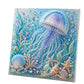 🐚 DIY Kunstparel Schilderpakket – Oceaan Thema met 8 Ontwerpen | 3D Textuur & Zelfklevend Canvas voor Creatief Ontspannen ✨
