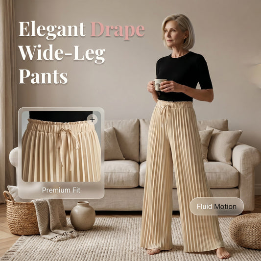 ✨ Plissébroek voor Dames – Wijde Pijpen & Comfortabele Tailleband met Trekkoord | Elegant, Luchtig en Makkelijk te Combineren 👖