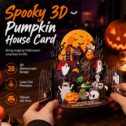 🎃 1+1 GRATIS 👻 Spooky Halloween Pop-up Wenskaart – Verrassend 3D Ontwerp & Unieke Halloweengroet ✨
