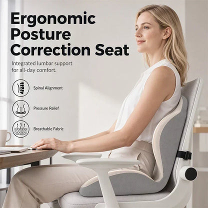 50% Korting – Ergonomisch Zitkussen van Memory Foam – Met Rugondersteuning – Voor Kantoor, Auto & Thuis