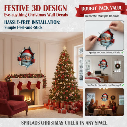 🎅✨ KERSTUITVERKOOP! KOOP 2, KRIJG 1 GRATIS – 3D Kerst Muurstickers | Binnen 1 Minuut een Feestelijke Sfeer | Zonder Boren of Plakresten 🏠⛄