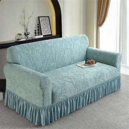 🛋️ Antislip Bankhoes met Ruches – Jacquardstof & Elastische Rand | Volledige Bedekking | Blijft Netjes op Zijn Plek ✨