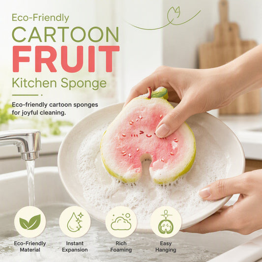 🎁 1+1 GRATIS! Schattige Fruitvormige Afwas Spons – Vrolijk, Kleurrijk en Krachtig Schrobber voor een Stralend Schone Keuken 🍓🍋✨