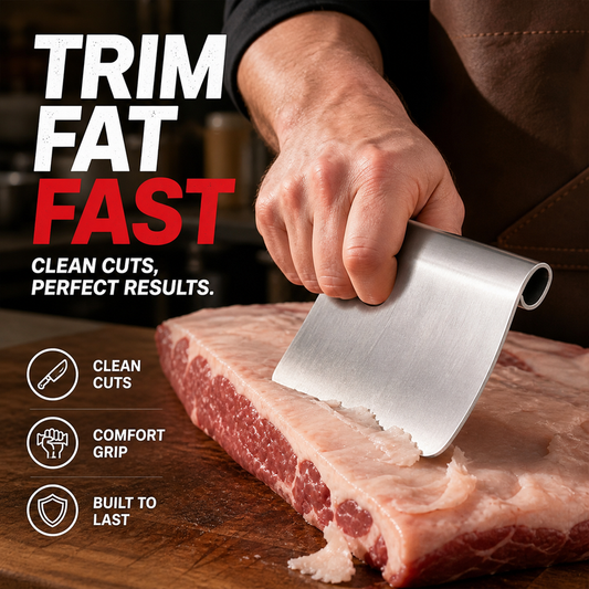 🥩 KOOP 2, KRIJG 1 GRATIS! Gebogen Vleesschraper – Verwijdert Vet & Vliezen Snel | Ook Handig voor het Gladmaken van je Snijplank 💪