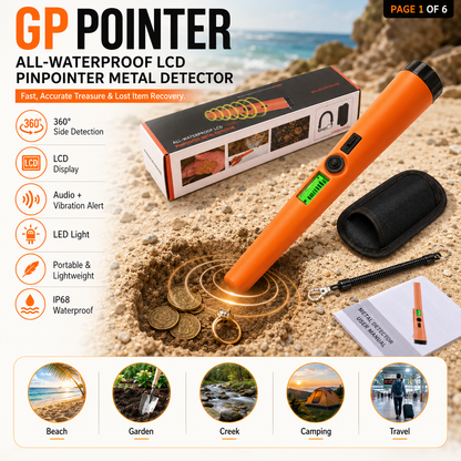 ⏳ Tijdelijke aanbieding⏳ Handheld metaaldetector met 360° detectie geluid en trilalarm en LED lamp in 3 kleuren