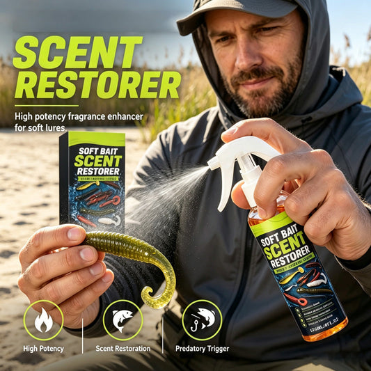 🎣 2+1 GRATIS – Geurherstel Spray voor Softbaits | Voor Het Opfrissen van Je Kunstaas | Makkelijk in Gebruik