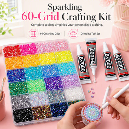 🔥✨ 50% KORTING! Van frustratie naar fonkelende creaties – deze strass kit met waxpen, lijm en 24/42/60 vakjes houdt je steentjes op hun plek. Perfect voor nagels, kleding & meer!