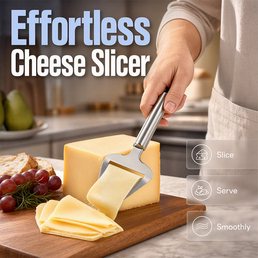 🧀 Premium Roestvrijstalen Kaassnijder — Moeiteloos Gelijke Plakken · Scherp, Roestvrij & Duurzaam