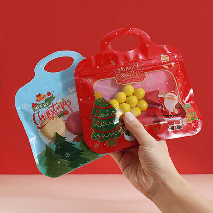 🎁 2+1 GRATIS – Kerstzakjes met Handvat – Eenvoudig Vullen, Sluiten & Meenemen – 50 Stuks per Pak