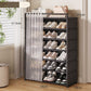 👟 Stofdicht schoenenrek: 360° bescherming, verwijderbare planken, dubbele laden en compact verticaal ontwerp
