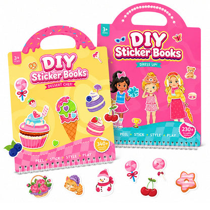 2+1 GRATIS！！Herbruikbaar DIY Stickerboek voor Kinderen – Creatief Plakplezier & Eindeloos Combineren