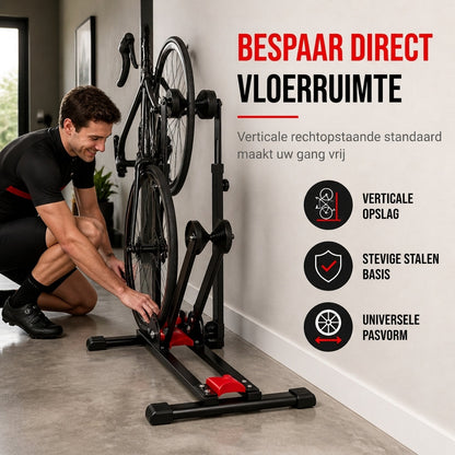 Opvouwbare Fietsstandaard voor op de Vloer – U-vormige Dubbele Steun – Voor Racefietsen & Mountainbikes