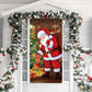 🎄 2+1 GRATIS – Kerstdeurdecoratie met Kerstman & Sneeuwpop – Feestelijke Prints, Kleurvast Polyester & Makkelijk Op Te Hangen
