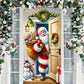🎄 2+1 GRATIS – Kerstdeurdecoratie met Kerstman & Sneeuwpop – Feestelijke Prints, Kleurvast Polyester & Makkelijk Op Te Hangen