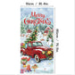 🎄 2+1 GRATIS – Kerstdeurdecoratie met Kerstman & Sneeuwpop – Feestelijke Prints, Kleurvast Polyester & Makkelijk Op Te Hangen