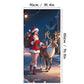 🎄 2+1 GRATIS – Kerstdeurdecoratie met Kerstman & Sneeuwpop – Feestelijke Prints, Kleurvast Polyester & Makkelijk Op Te Hangen
